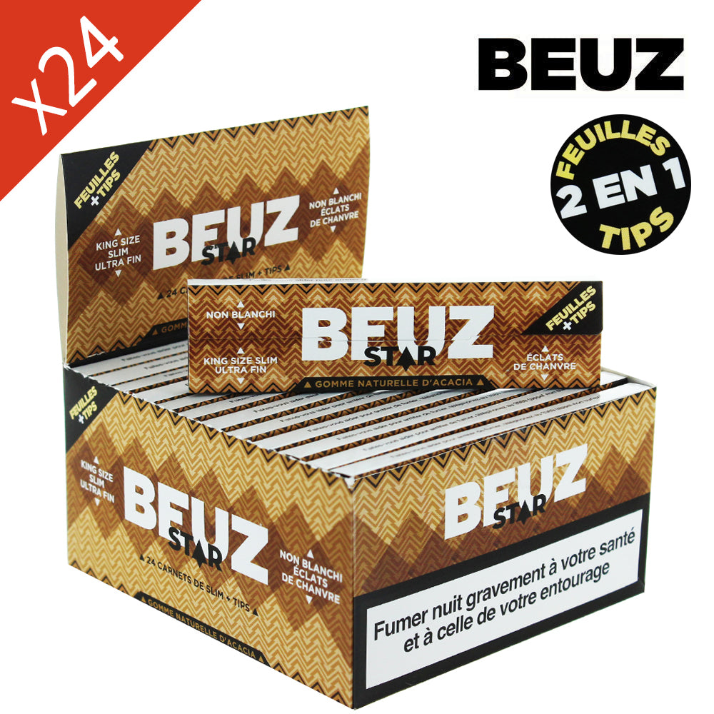 Feuille Slim Long Xtra Brown + Tips (24 carnets) (B2B)