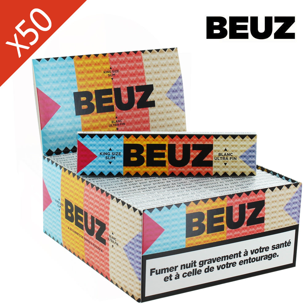 Feuille Slim Beuz Blanc (50 carnets) (B2B)